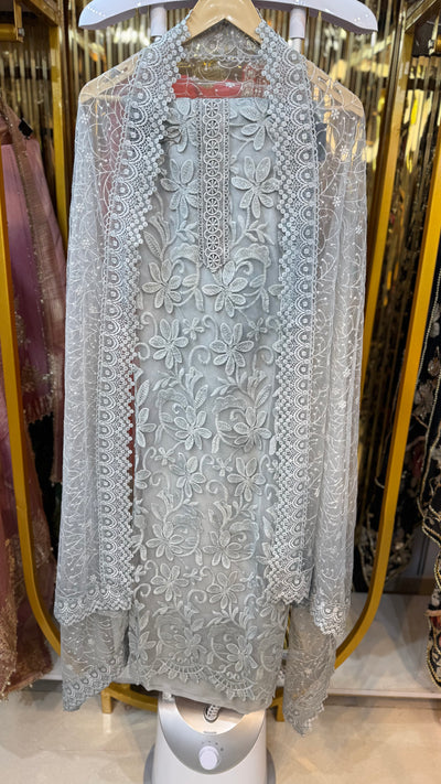 NET SHIRT FLOWER EMBROIDERY