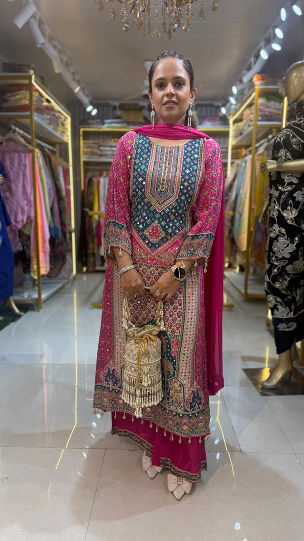 Pure Crape Stitched Suit