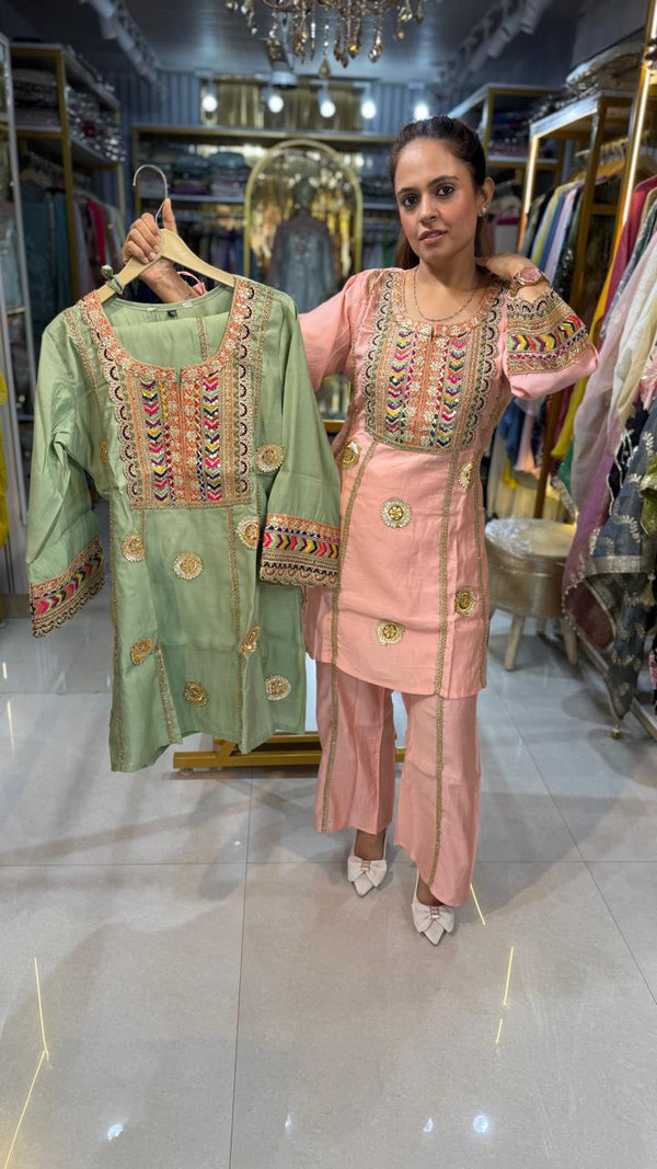 Peach Pure Cotton Co-ord Set