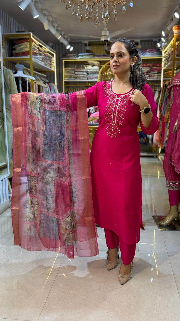 Cotton Silk Stitched Suit